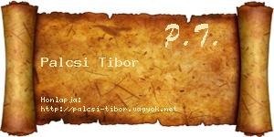 Palcsi Tibor névjegykártya